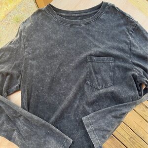 Original Use Men's Long Sleeve Pocket Tee in Washed Black